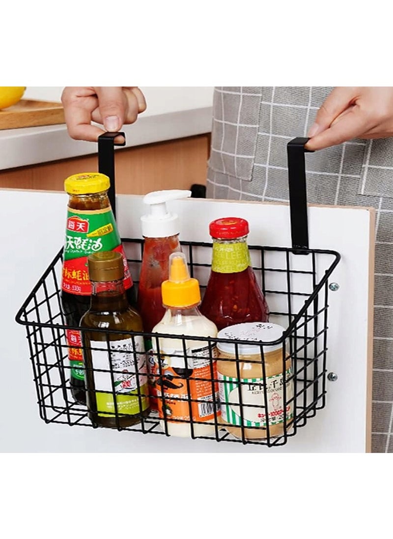 1pc Classic Style Metal Over-the-Door Hanging Storage Basket, No-Drill Installation, Multipurpose Organizer for Dorm and Bedroom, Ideal for Bathroom Essentials and Miscellaneous Items
