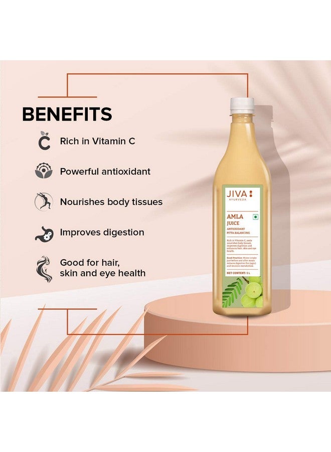 Jiva Amla Juice 1 Litre | Improves Digestion, Boosts Immunity, Promotes Healthy Hair & Skin | Cold Pressed Fresh Amlas, Rich in Vitamin C & Antioxidants, With No Artificial Flavours (Pack of 1) - Image 4