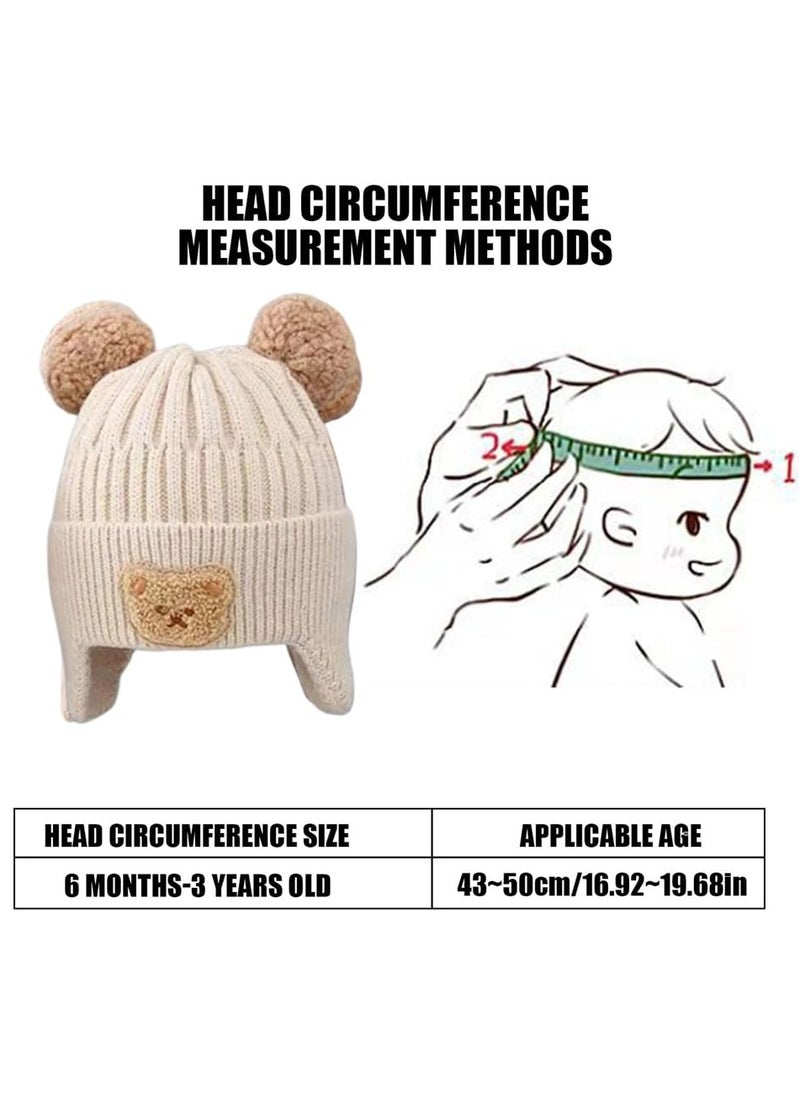 Bebiland Baby Hat, Toddler Infant Knitted Beanie with Warm Earflaps, Winter Cap for Boys and Girls  - Image 2