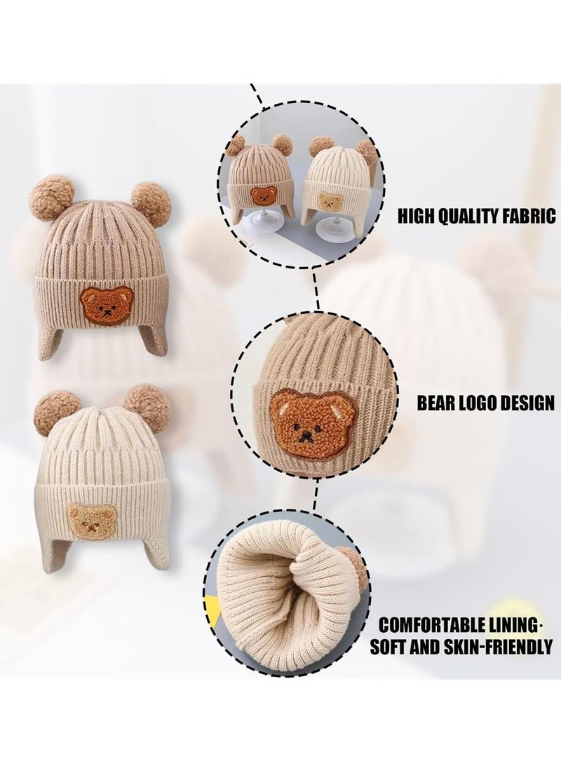Bebiland Baby Hat, Toddler Infant Knitted Beanie with Warm Earflaps, Winter Cap for Boys and Girls  - Image 3