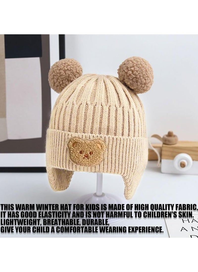 Bebiland Baby Hat, Toddler Infant Knitted Beanie with Warm Earflaps, Winter Cap for Boys and Girls  - Image 5