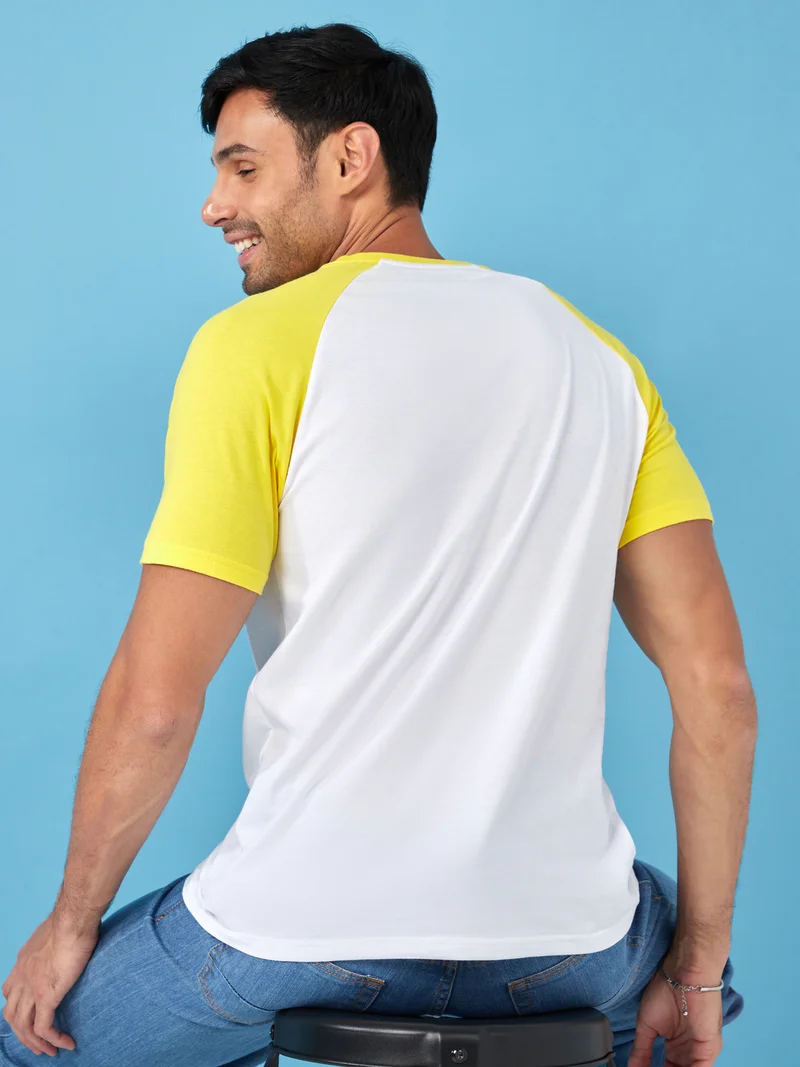 Styli Raglan Sleeves Colorblock Crew Neck T-Shirt