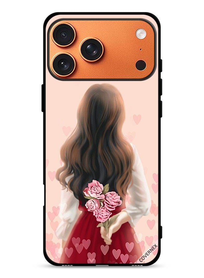 Covernex Apple iPhone 17 Pro Max Protective Case Cover Girl Hiding Flowers - Image 1