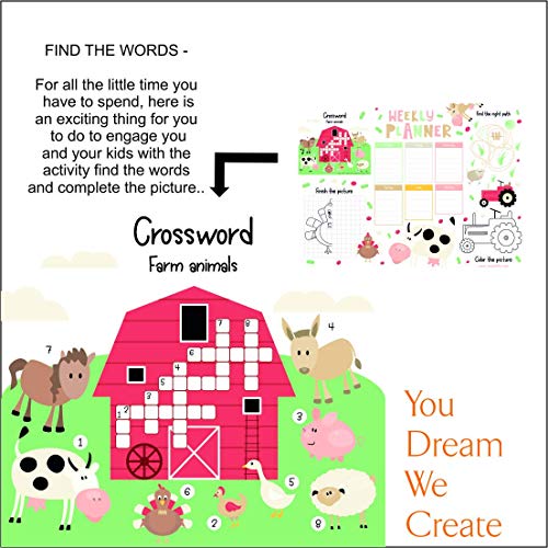 COI Weekly Planner/Stylish Love for Farm Collection Writing Notepad with Multiple Fun Activities and Table Organizer - Image 2
