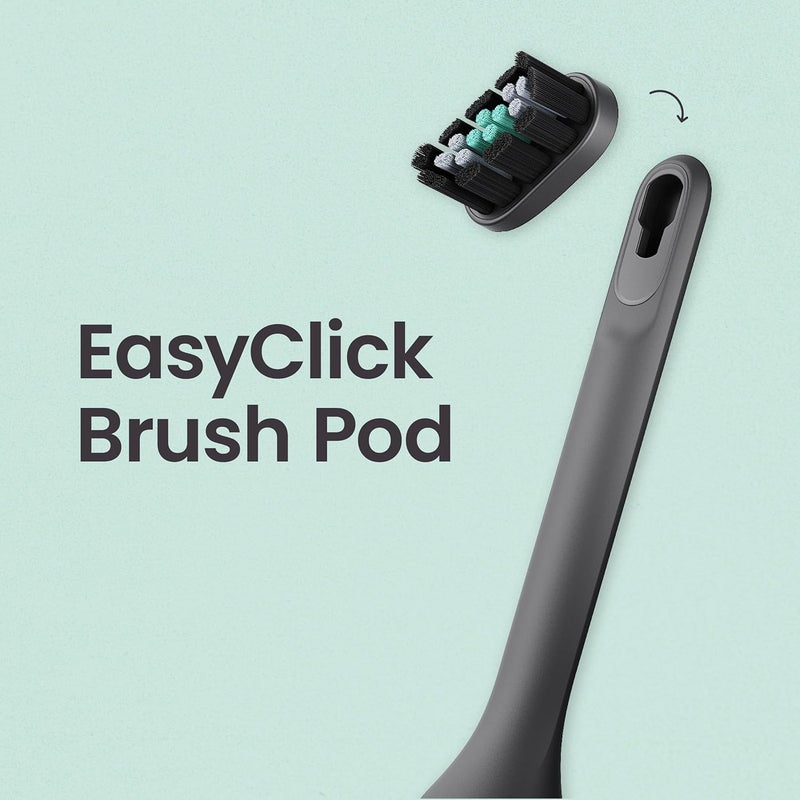 quip Ultra and Ultra Lite EasyClick Brush Pod Refill Heads - 4 Pack - Verified Brush Head Refills for Sonic Electric Toothbrushes - Soft Bristles, Compact - Last 3 Months Each - Black - Image 4