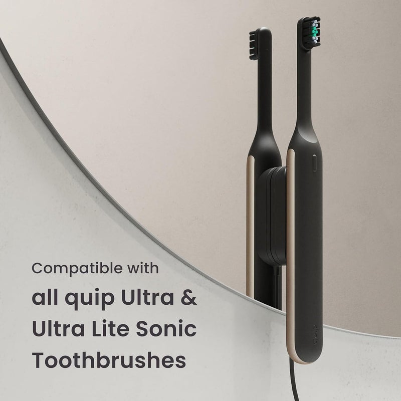 quip Ultra and Ultra Lite EasyClick Brush Pod Refill Heads - 4 Pack - Verified Brush Head Refills for Sonic Electric Toothbrushes - Soft Bristles, Compact - Last 3 Months Each - Black - Image 5