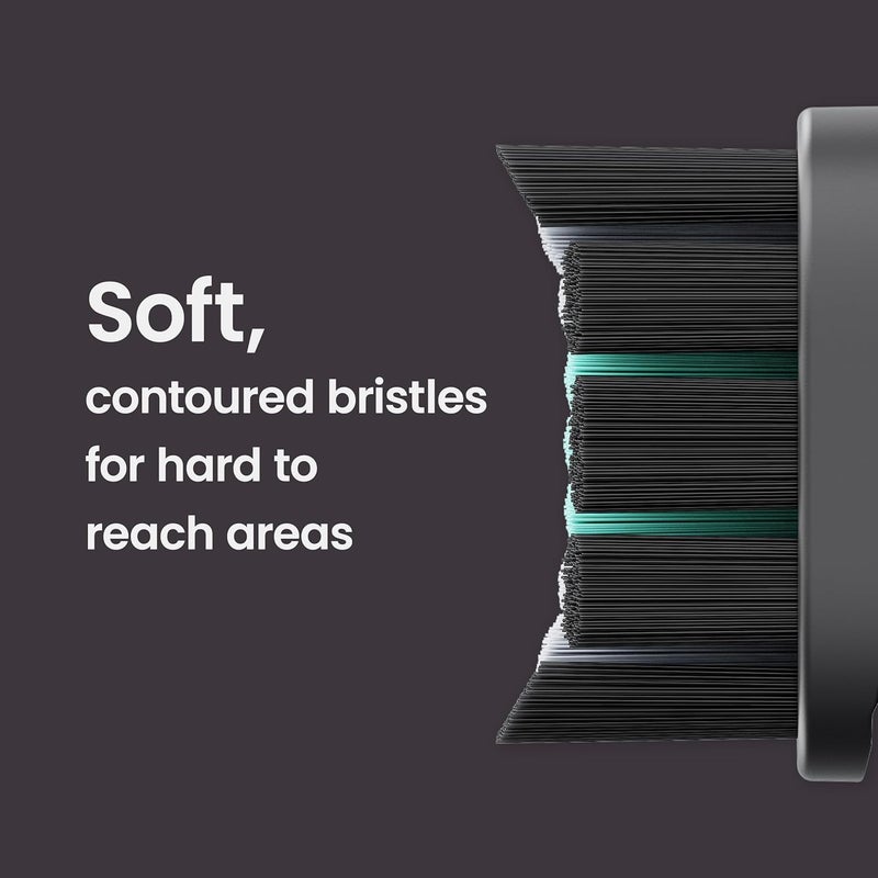 quip Ultra and Ultra Lite EasyClick Brush Pod Refill Heads - 4 Pack - Verified Brush Head Refills for Sonic Electric Toothbrushes - Soft Bristles, Compact - Last 3 Months Each - Black - Image 2
