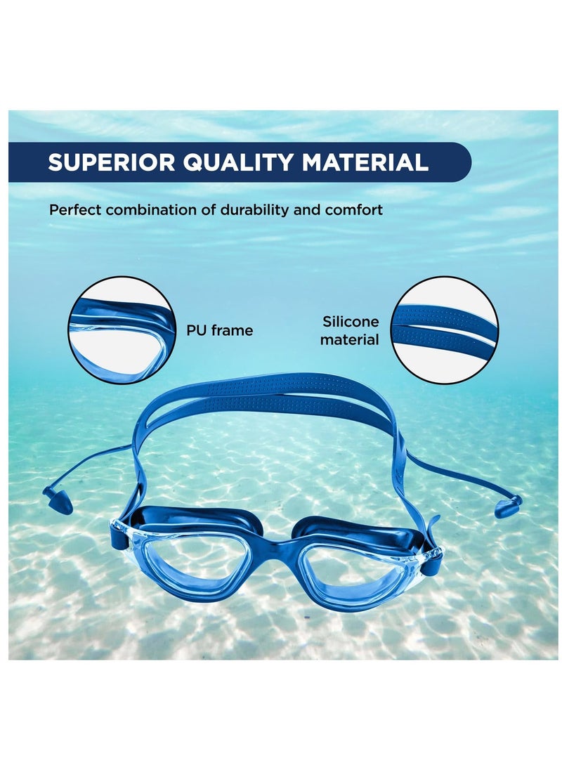 ENDLESS  - EL1002 Stylish Swimming Goggle with Anti-Fog and UV Protection | Material : Silicon, Plastic | With Adjustable Strap and Ear Buds | Soft Silicon Gasket for Leak Proof | With Hard Case - Image 1