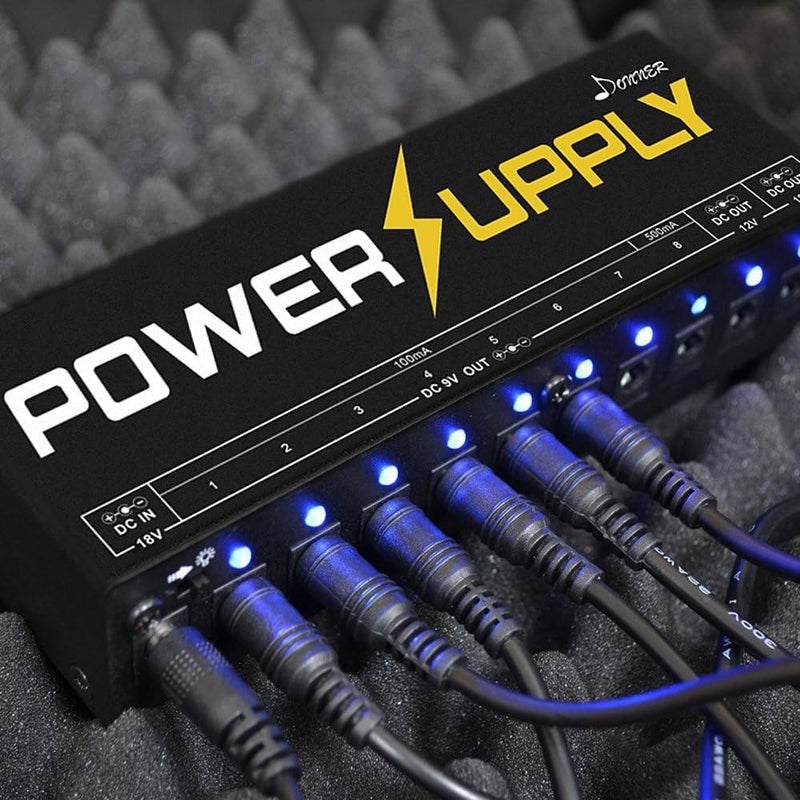 Donner Power Supply, Guitar Pedal Power Supply 10 Isolated DC Output for 9V/12V/18V Effect Pedals (DP-1) - Image 5