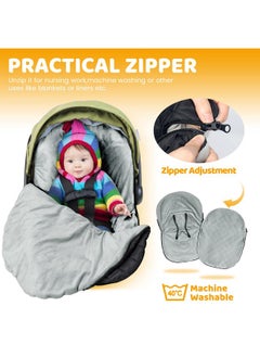Orzbow Orzbow Canopy Style Bunting Bag Weather in Car Seats and Strollers, Infant Blanket Warm in Winter (Black)  - Image 2