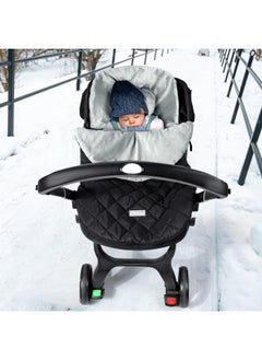Orzbow Orzbow Canopy Style Bunting Bag Weather in Car Seats and Strollers, Infant Blanket Warm in Winter (Black)  - Image 4
