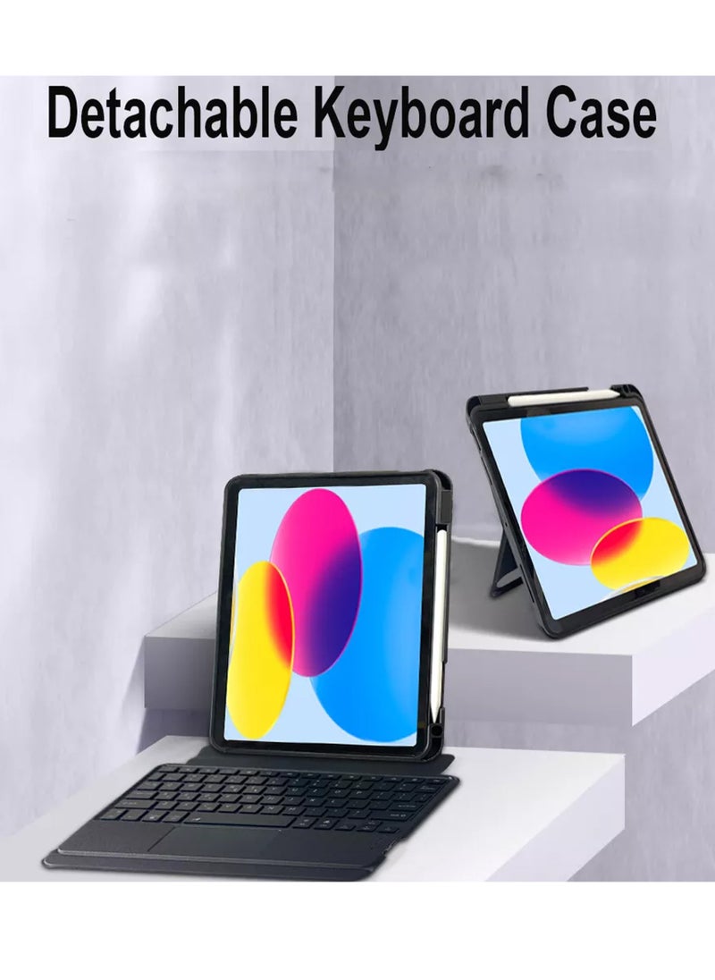 PROTECT iPad 10th Gen Detachable Keyboard Case | Trifold Stand | Backlit Keyboard | Pencil Slot | Grey | Model: WR112