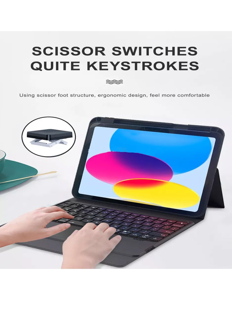 Protect PROTECT iPad 10th Gen Detachable Keyboard Case | Trifold Stand | Backlit Keyboard | Pencil Slot | Grey | Model: WR112  - Image 5