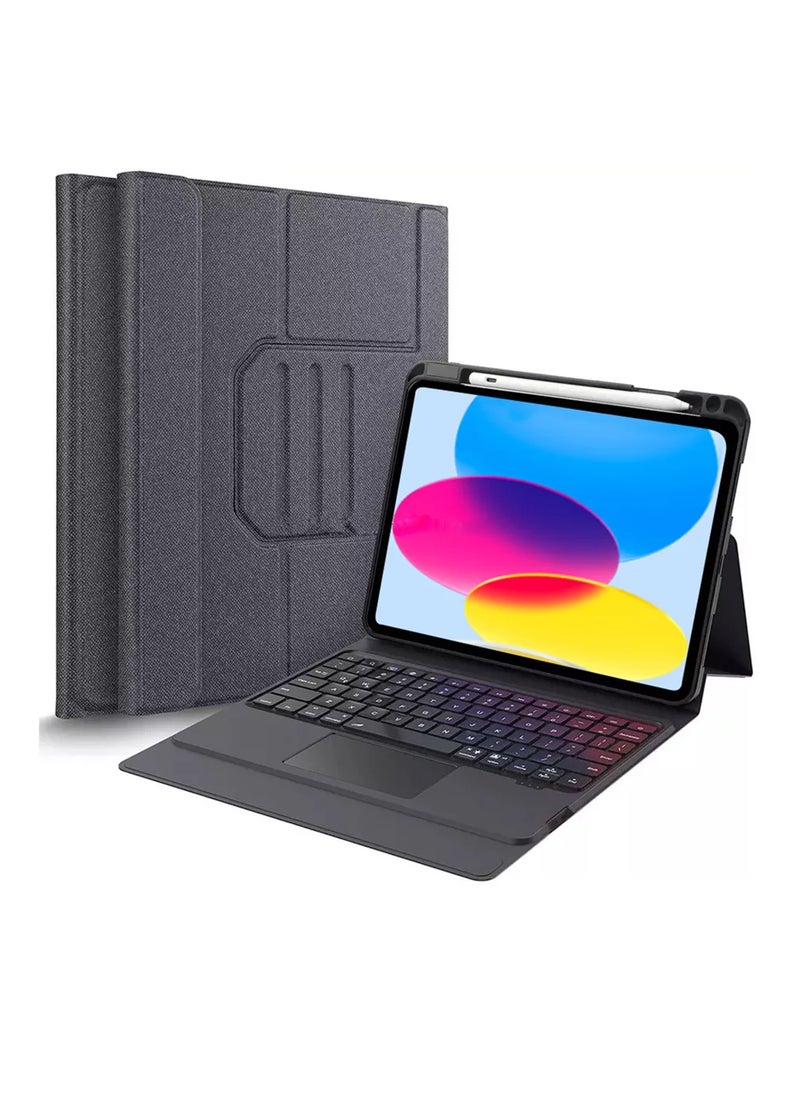 Protect PROTECT iPad 10th Gen Detachable Keyboard Case | Trifold Stand | Backlit Keyboard | Pencil Slot | Grey | Model: WR112  - Image 1