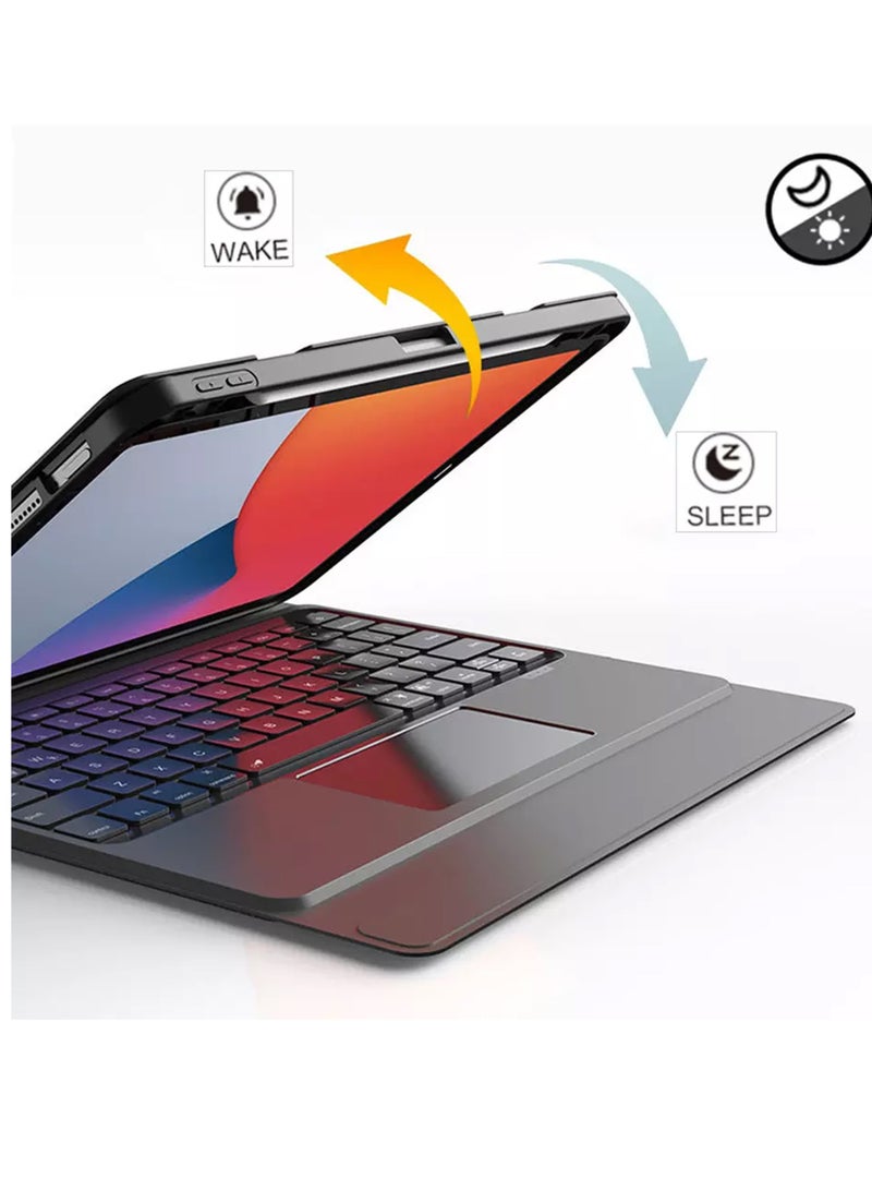 بروتيكت حافظة لوحة مفاتيح ماجيك مع تراك باد وإضاءة خلفية متوافقة مع iPad الجيل 11 مقاس 11 بوصة 2025 (A16 – A3354 A3355 A3356) و iPad الجيل 10 مقاس 10.9 بوصة 2022 (A2696 A2757 A2777) مع لوحة مفاتيح بلوتوث قابلة للفصل وفتحة قلم - Image 5