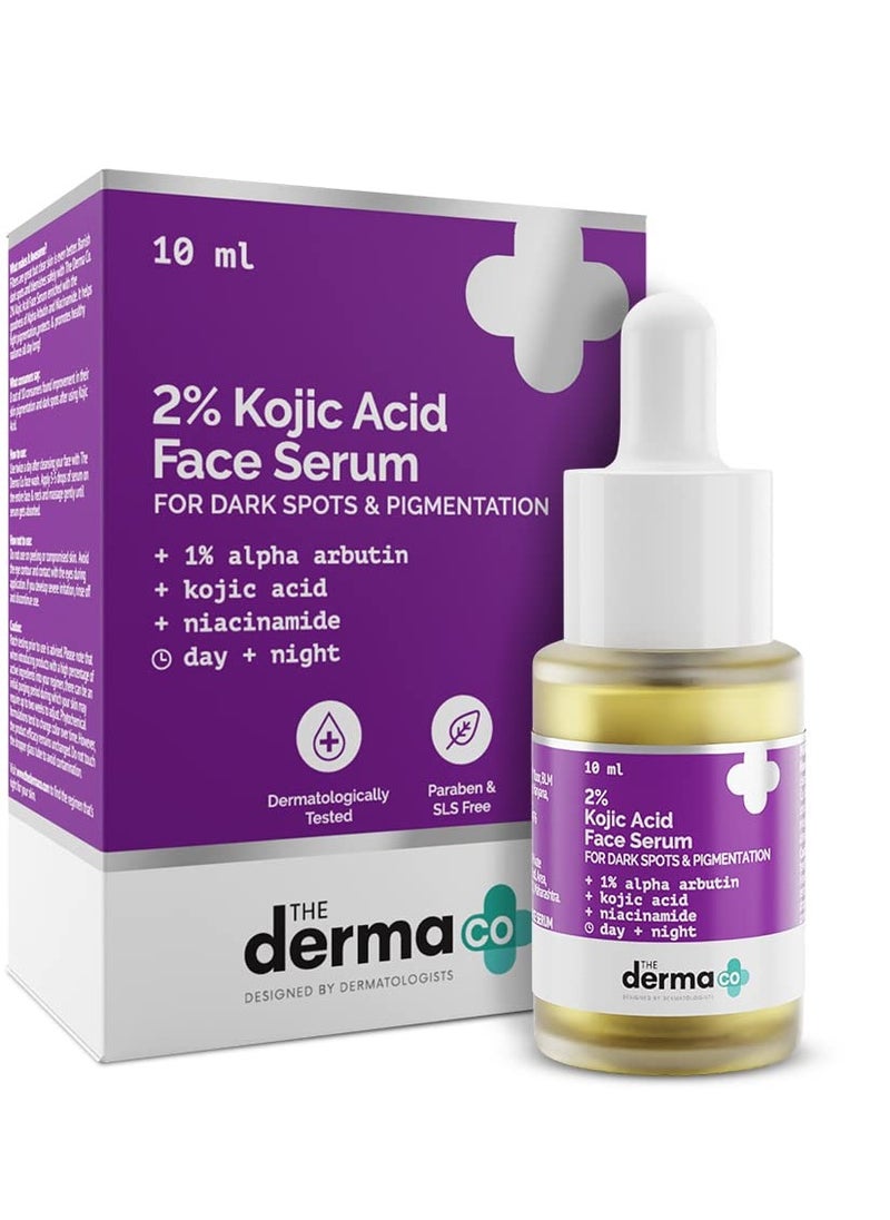 THE derma Co The Derma Co 2% Kojic Acid Face Serum with 1% Alpha Arbutin and Niacinamide for Dark Spots And Pigmentation 10ml  - Image 1