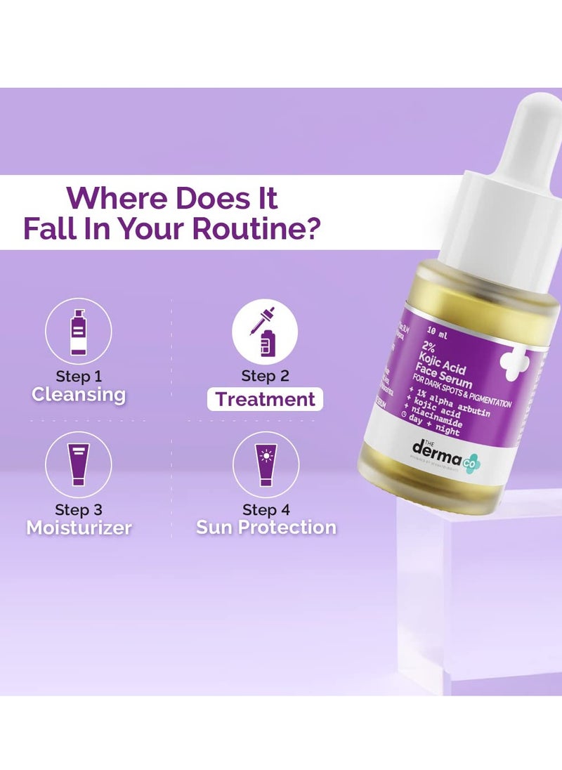 THE derma Co The Derma Co 2% Kojic Acid Face Serum with 1% Alpha Arbutin and Niacinamide for Dark Spots And Pigmentation 10ml  - Image 5