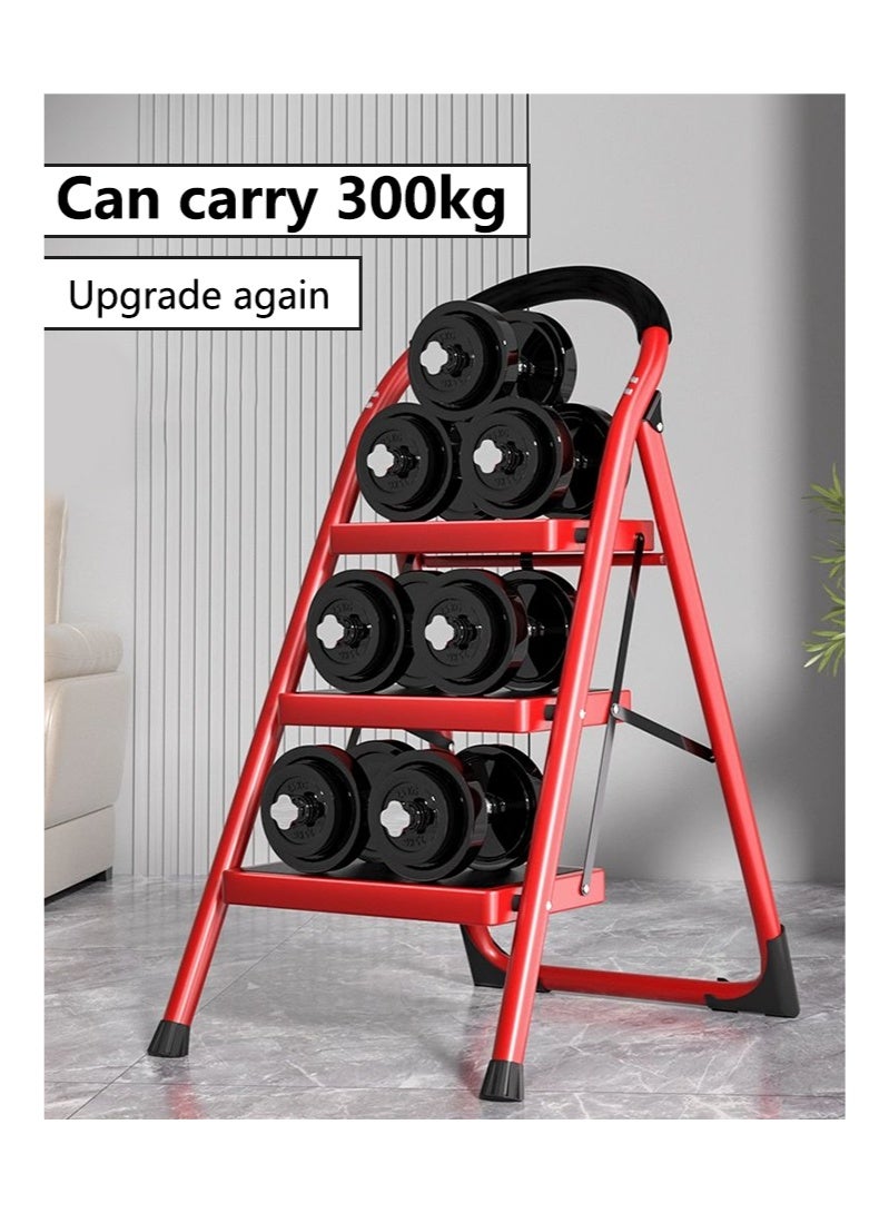 3-Step Folding Step Ladder Black/Red - Image 5