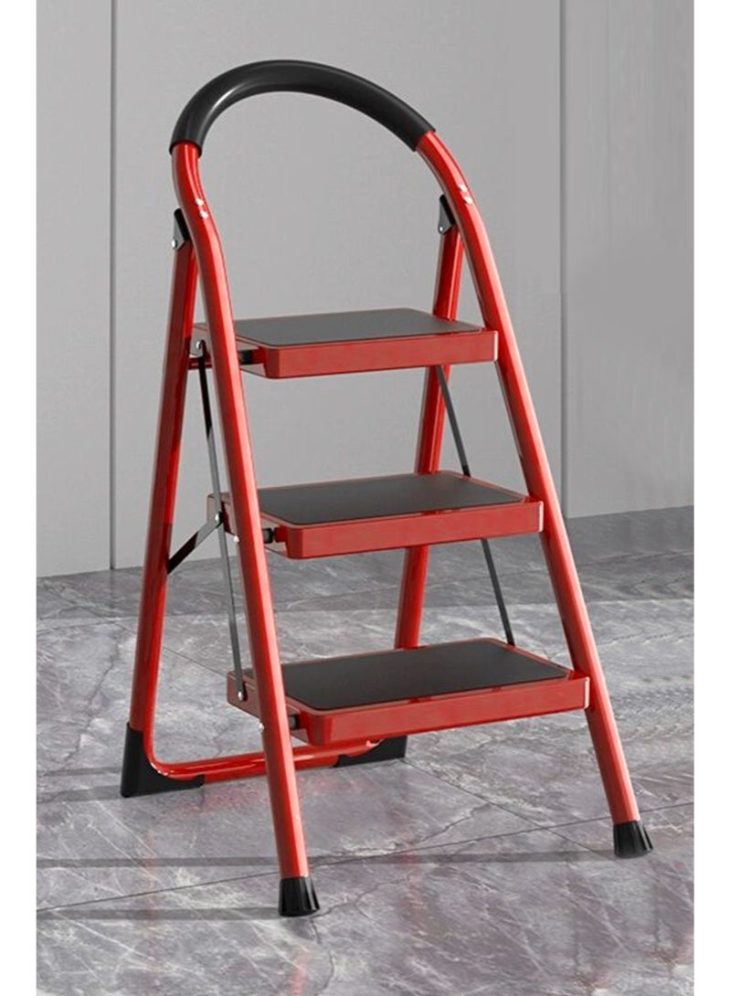 3-Step Folding Step Ladder Black/Red - Image 3