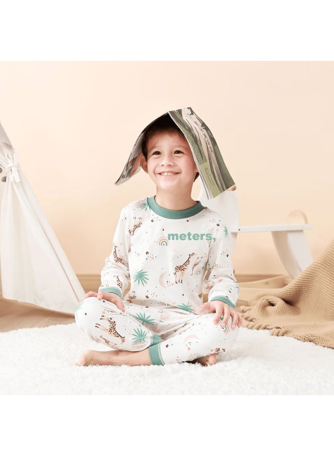 Mumu House Infant A-class Homewear Underwear Set Boys And Girls School Season Base Layer Two-piece Autumn Warm School Uniform Essential - Image 3