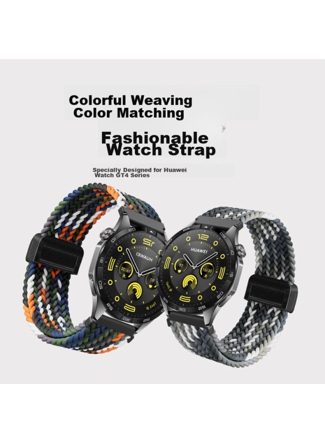 Canghua متوافق مع Huawei Watch Gt4 Strap، Huawei Watch 4/4pro/3/gt5/gt5pro/gt3/gt3pro/gt2pro Honor ساعة منسوجة من النايلون مع حزام مغناطيسي - Image 2