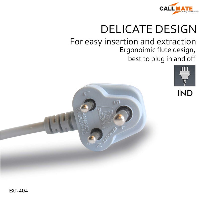 CALLMATE EXT404 Hexagon Extension Board with 4 Sockets 4 USB Ports 20 Amp Multi Switched Socket USB Hexagon Charging Station EU Plug Multi Plug Use for Home Office