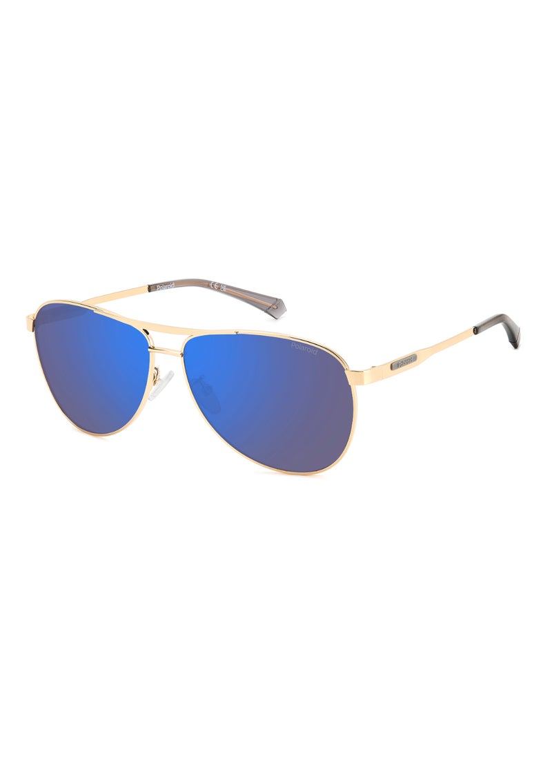 Polaroid Men's Polarized Pilot Shape Stainless Steel Sunglasses Pld 2160/G/S/X Blue 50 - Lens Size: 50.4 Mm - Gold  - Image 1