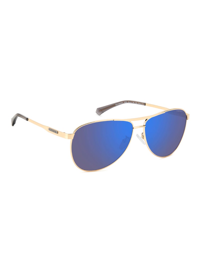 Polaroid Men's Polarized Pilot Shape Stainless Steel Sunglasses Pld 2160/G/S/X Blue 50 - Lens Size: 50.4 Mm - Gold  - Image 2