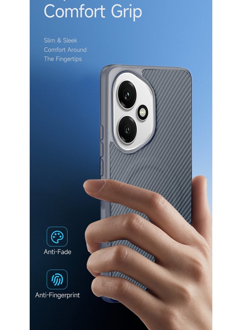 دبليو تيك غطاء خلفي واقٍ لهاتف Honor 400 5G 2025 من السيليكون الناعم بألياف الكربون مع ميزة Magsafe (MCFPSN) - رمادي - Image 2