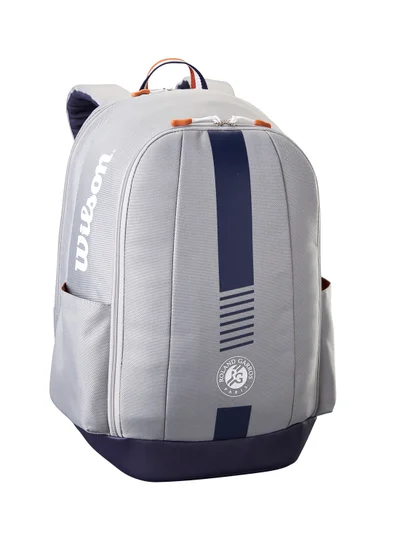 Wilson Roland-Garros Team  Tennis Backpack, Cream/ Navy, Adults, Holds up to 2 Rackets