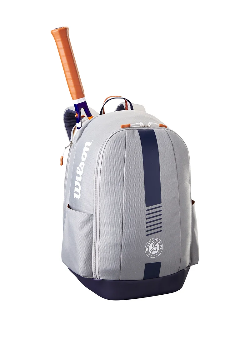 Wilson Roland-Garros Team  Tennis Backpack, Cream/ Navy, Adults, Holds up to 2 Rackets