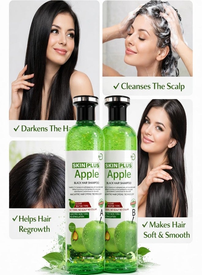 SKINPLUS Herbal Apple Black Hair shampoo, Ammonia Free, 1000ml, Liquid, for All Hair Types - Image 3