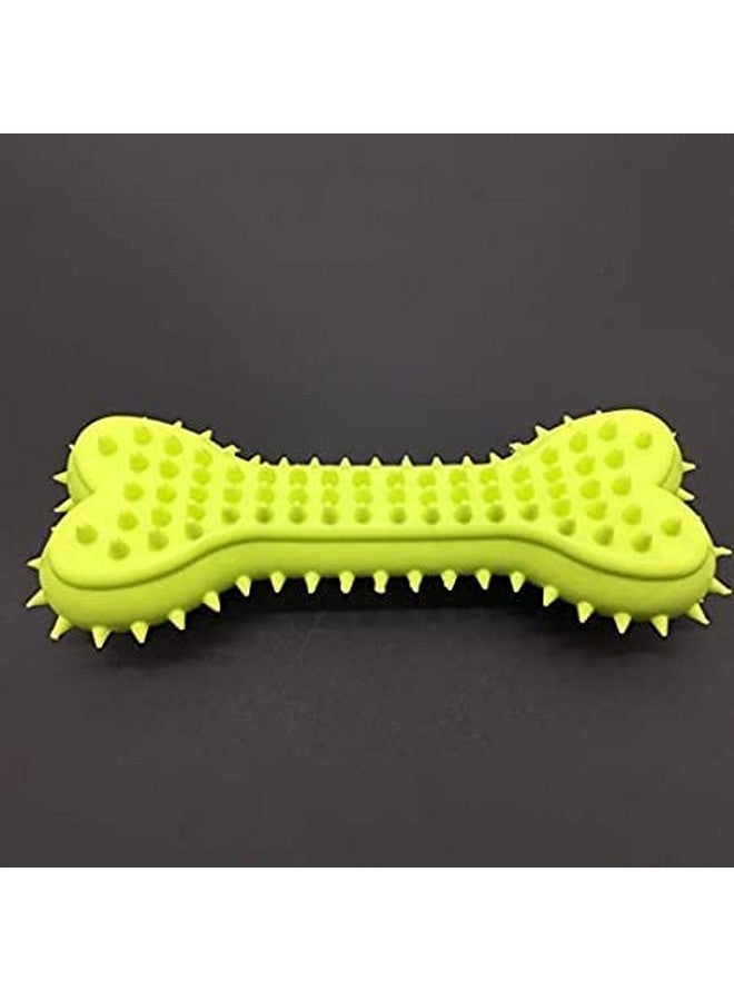 Dental Squeaky Spike Dotted Grind Bite Chewable Stick Bone Toy For All Breeds Dogs & Puppies (Color As Per Availability) - Image 1