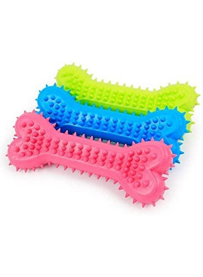 Dental Squeaky Spike Dotted Grind Bite Chewable Stick Bone Toy For All Breeds Dogs & Puppies (Color As Per Availability) - Image 5