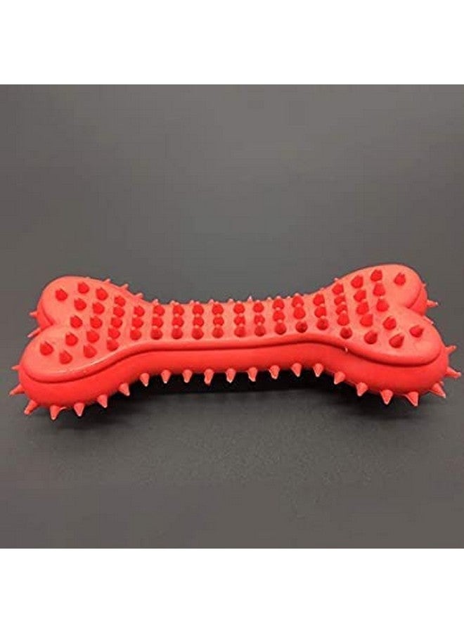 Dental Squeaky Spike Dotted Grind Bite Chewable Stick Bone Toy For All Breeds Dogs & Puppies (Color As Per Availability) - Image 2