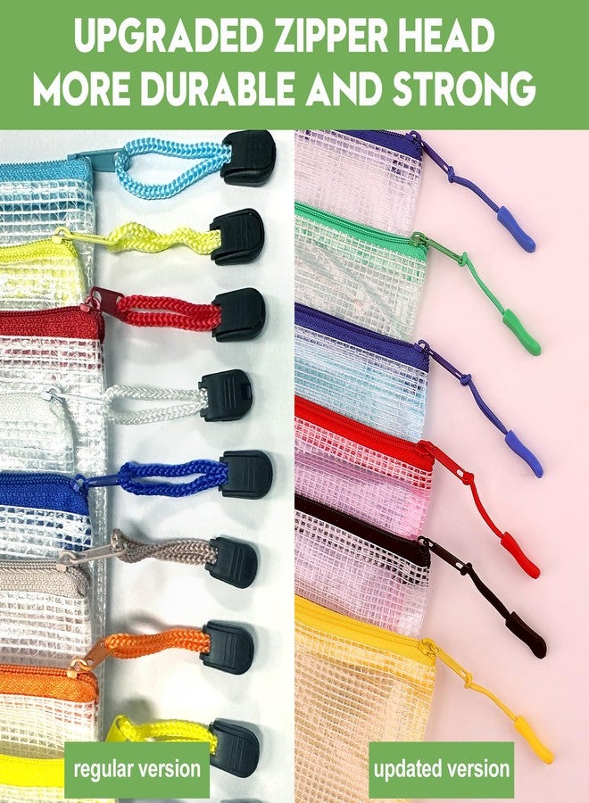 YOPCDJ 24pcs Mesh Zipper Pouch Bags A4 Zipper Bags for Classroom Organization, Waterproof Document Zipper Pouches for Cosmetics, Travel Storage File Bags for Office Supplie - Image 3