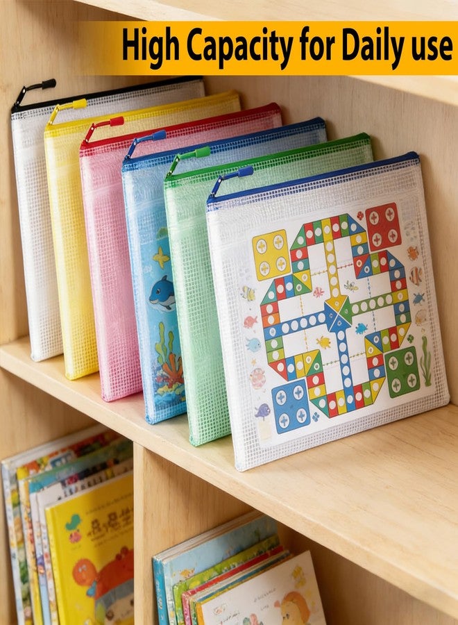 YOPCDJ 24pcs Mesh Zipper Pouch Bags A4 Zipper Bags for Classroom Organization, Waterproof Document Zipper Pouches for Cosmetics, Travel Storage File Bags for Office Supplie - Image 4