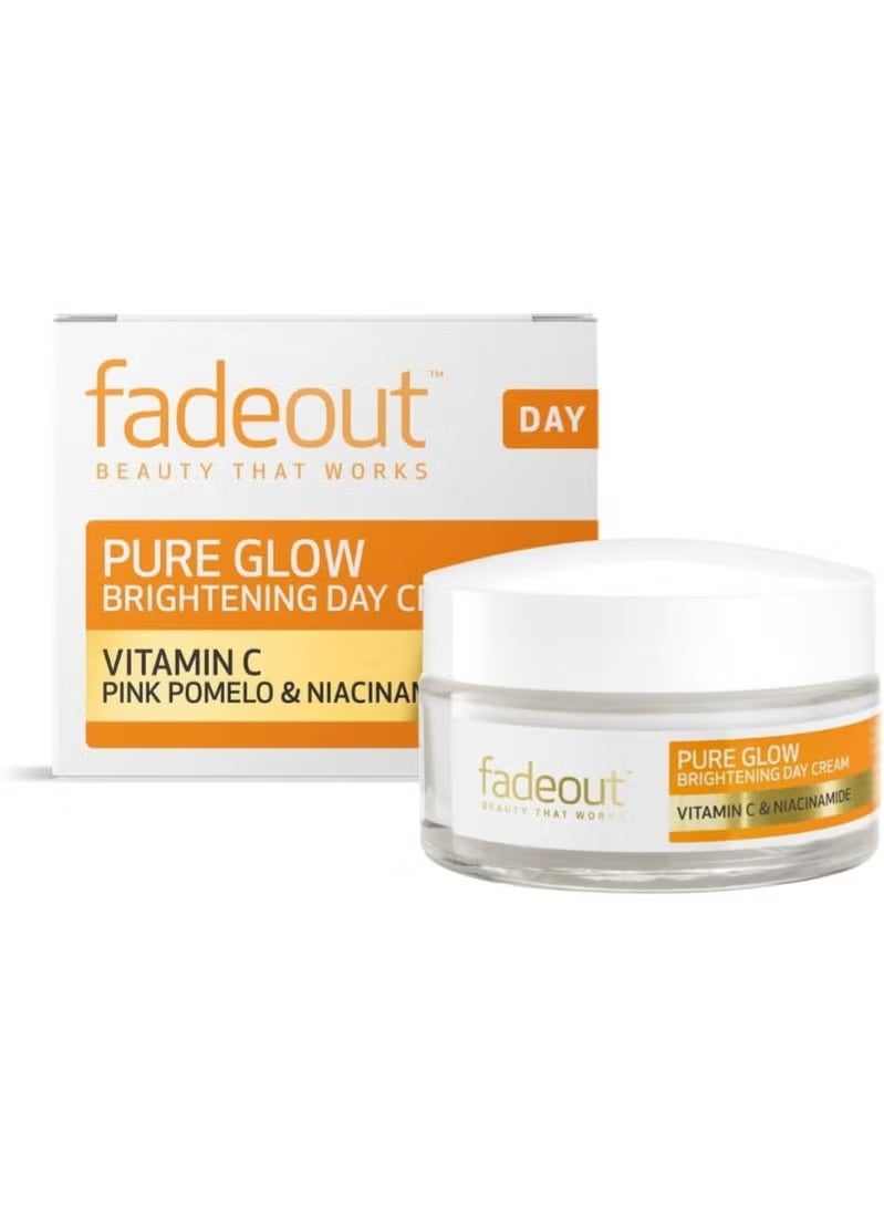 fadeout Pure Glow Brightening Day Cream with Vitamin C, Pink Pomelo and Niacinamide 50g - Image 1