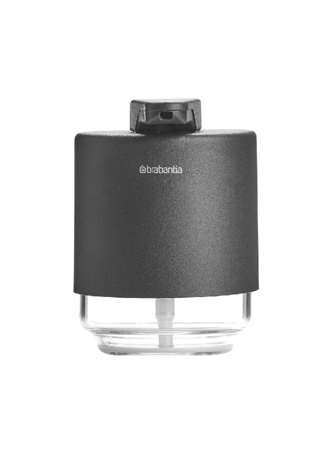 brabantia Mindset Textured Feel Non-Drip Pump Soap Dispenser Dark Grey and Clear 200 ml 303203  - Image 1