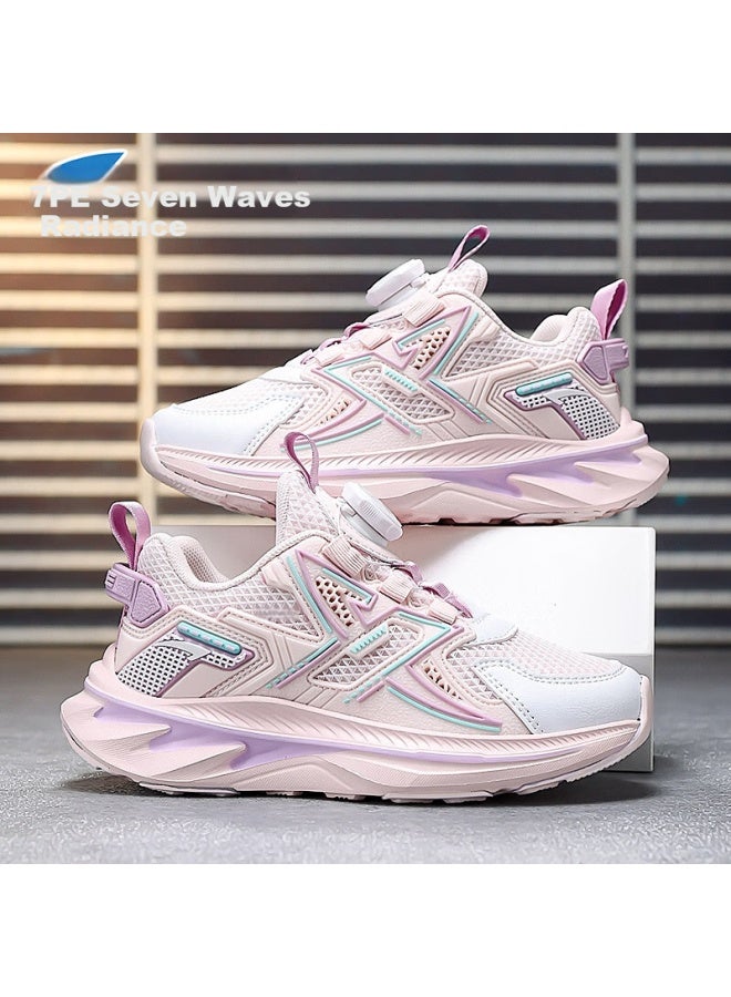 7-pe Girls' Shoes  Spring New Lightweight Breathable Mesh Running Shoes For Older Children Double Mesh Kids Sports Shoes