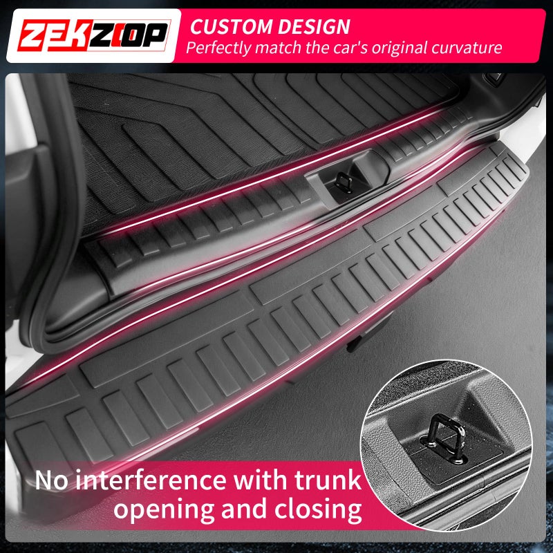 Zekzoop Rear Bumper Protector Compatible with 2025 2026 Toyota 4Runner 5 Seats Rear Bumper Guard TPE Internal & External Trunk Sill Cover Anti-Scratch Trunk Door Entry Guard for 4 Runner Accessories - Image 3