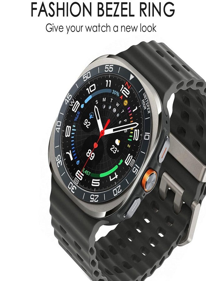 DEALELE Bezel Cover Compatible with Samsung Galaxy Watch Ultra 47mm (2025/2024), Time Scale Stainless Steel Metal Bezel Ring Adhesive Cover Anti Scratch Protector Accessory, Titanium gray - Image 2