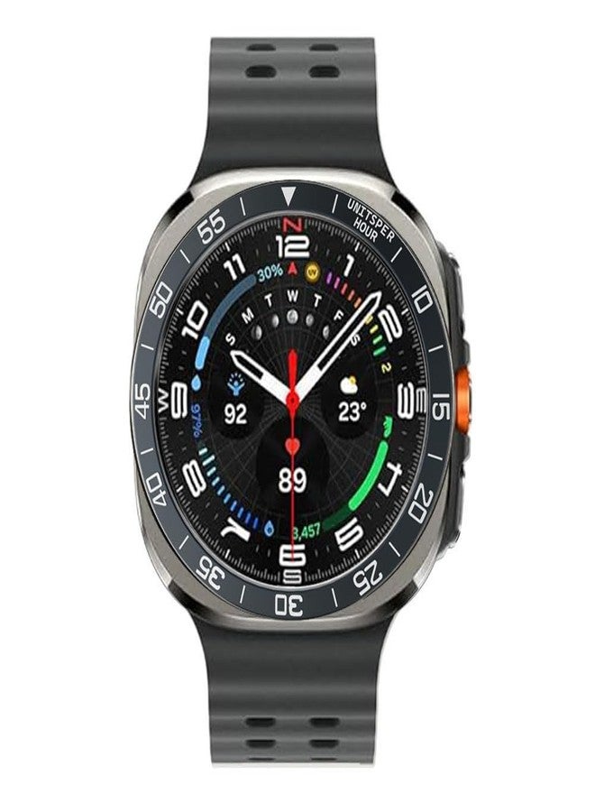 DEALELE Bezel Cover Compatible with Samsung Galaxy Watch Ultra 47mm (2025/2024), Time Scale Stainless Steel Metal Bezel Ring Adhesive Cover Anti Scratch Protector Accessory, Titanium gray - Image 3