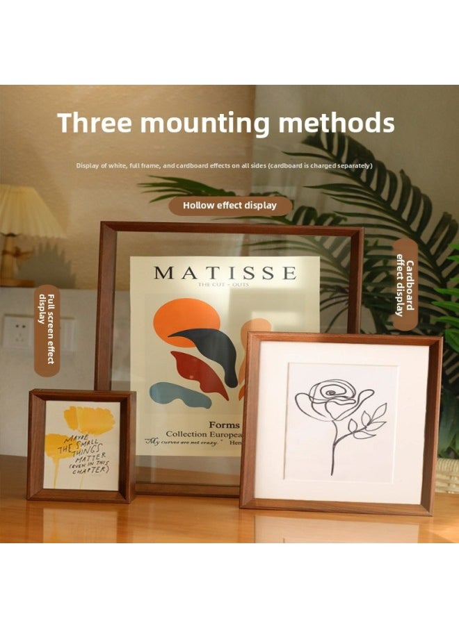 Generic - Double-sided Transparent Picture Frame Mounting Frame A4 Acrylic Photo Frame Table Display 7.6inch Calligraphy Calligraphy And Painting Poster Frame Wall Hanging-Color:20inch [inner DiAmeter 40.4*50.6cm] Solid Wood MAteriAl-A028 BlAck WAlnut Color - Image 1