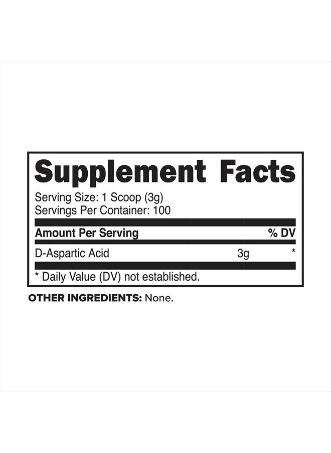 D-Aspartic Acid 300 Grams (100 Servings), Unflavored, Vegetarian, Non-GMO - pzsku/Z16AEF3E9EAB8C395EC8EZ/45/_/1725537690/9b7e5f5d-96b9-4aa4-aea3-057586555031