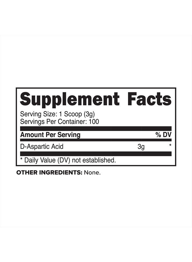 Primaforce حمض د-أسبارتيك 300 جرام (100 حصة)، بدون نكهة، نباتي، غير معدل وراثيًا - Image 2