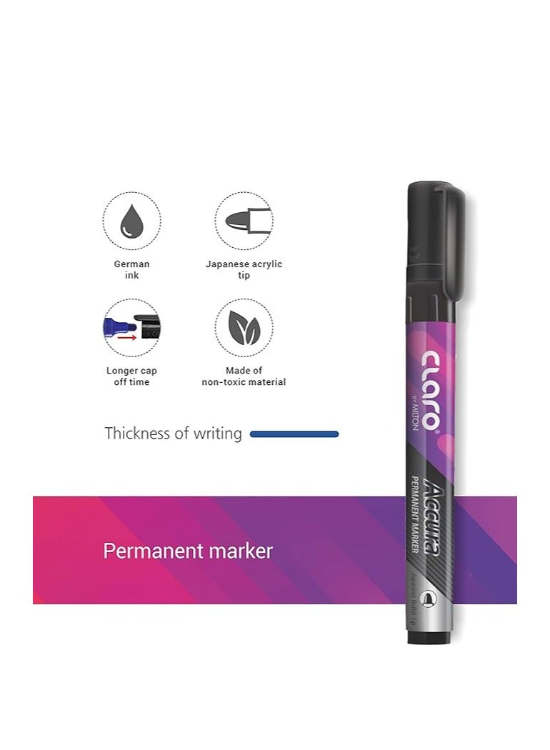 Claro Permanent Marker Chisel Tip GREEN Color 10pcs - Image 2