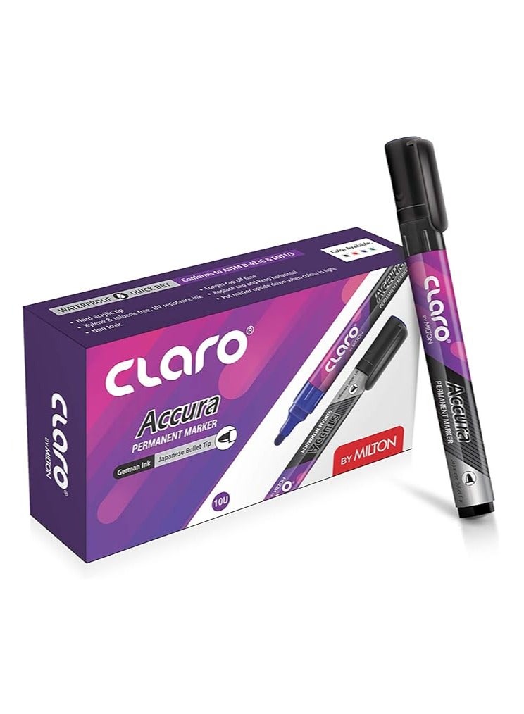 Claro Permanent Marker Chisel Tip GREEN Color 10pcs - Image 1