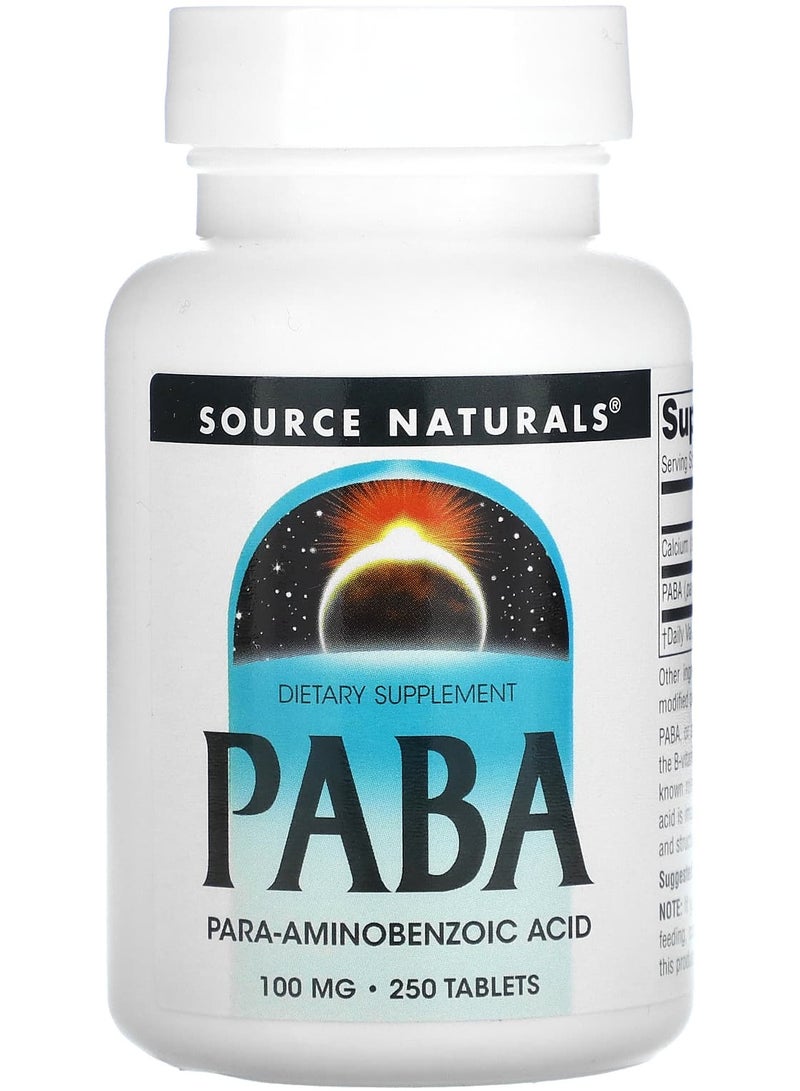 PABA, 100 mg, 250 Tablets