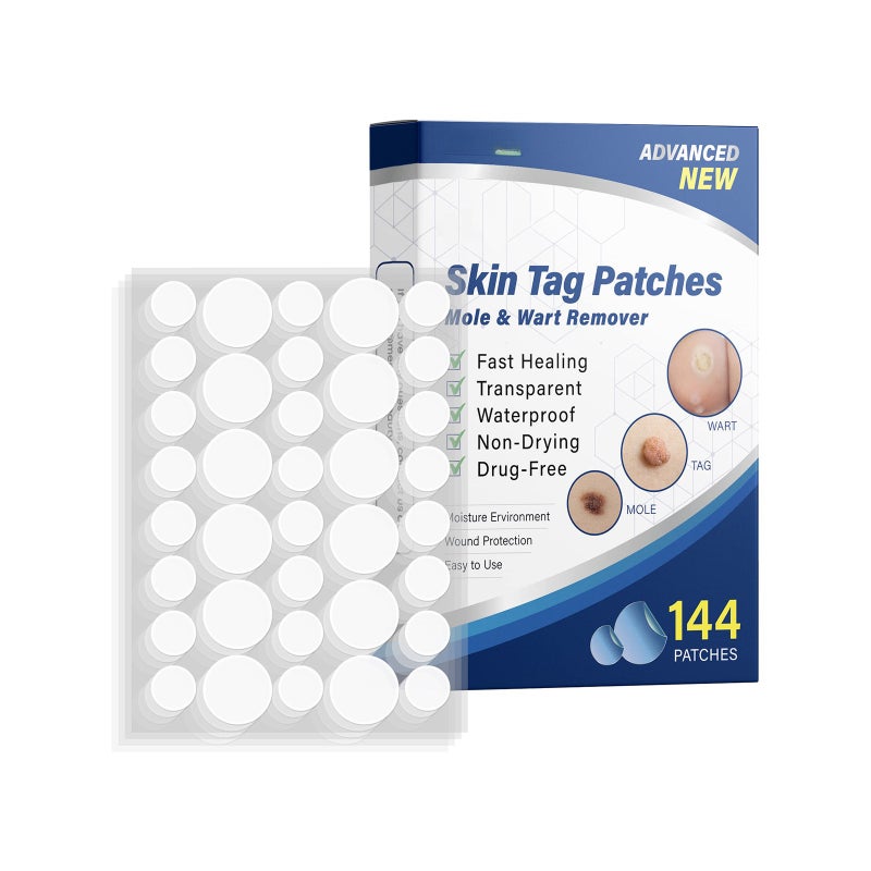 EELHOE 144PCS Skin Tag Patches Fast Healing Mole Wart Remover Waterproof Non-drying for All Skin Type - Image 1